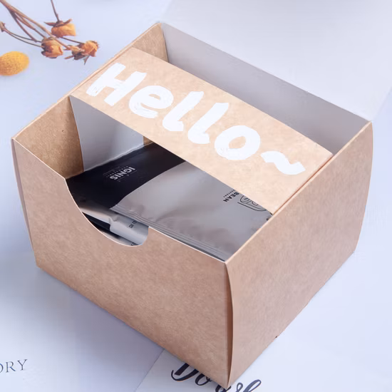 FSC personnalisé recyclé brun Kraft pâte de bambou papier sac de déchets thé café cosmétique savon ustensile de cuisine éponge vêtements produit cadeau emballage emballage boîte en carton