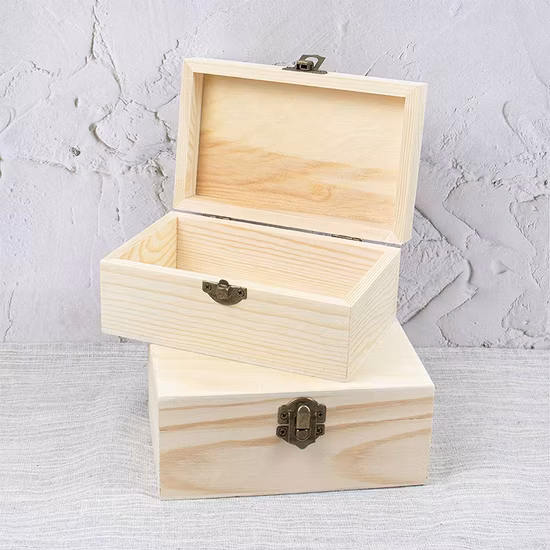 Boîte d'emballage en bois pour petits cadeaux