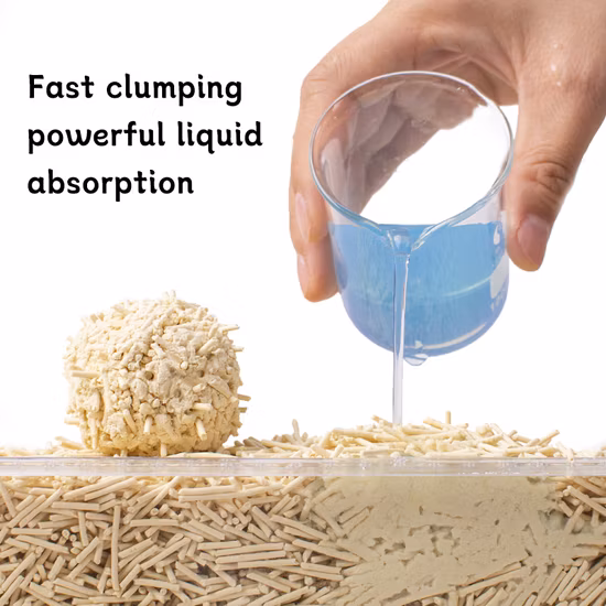 Échantillons gratuits de litière pour chat au tofu parfum pêche avec agglomération rapide