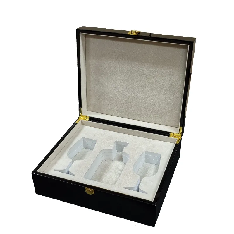 Logo personnalisé de luxe populaire en bois vin/whisky/brandy emballage caisse en bois whisky ensemble boîte de stockage boîte-cadeau emballage en stock fabricant prix Fob 04