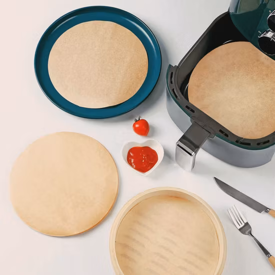 Doublures de friteuse à Air d'approvisionnement d'usine doublures de papier de friteuse à Air carrée doublure de papier jetable de friteuse à Air marron Non